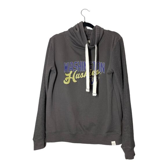 UW University of Washington Huskies Blue 84 Sweatshirt Cowl Neck Sz Medium Gray - Picture 1 of 5